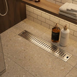 Load image into Gallery viewer, 12x4 inch stainless steel shower drain channel with cockroach trap