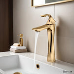 Load image into Gallery viewer, Twisted RoseGold Basin Tap Single Lever Mixer Deck mount Tall Body Wash Basin Tap