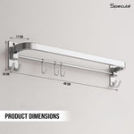 Load image into Gallery viewer, Foldable bathroom towel rod in closed position showing compact space-saving design
