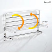 Square Foldable Stainless Steel Towel Rack (18 Inches) - by Specule
