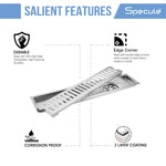 Load image into Gallery viewer, Linear Shower Drain Channel 16x4 Inch with Cockroach Trap (304 Grade Stainless Steel) – by Specule
