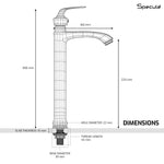 Load image into Gallery viewer, Atrio Tall Body Wash Basin 12 Inches Pillar Tap (Black) – by Specule