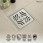 Load image into Gallery viewer, Emerald Square 304-Grade Floor Drain with Collar, Hole & Cockroach Trap (5 x 5 Inches) - by Specule