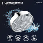 Load image into Gallery viewer, Cube Brass Diverter Set with Multi Flow Overhead Wall Mount Shower & Bath Tub Spout - by Specule