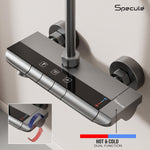 Load image into Gallery viewer, Specule Smart 3-in-1 Black Wall Mixer | 3-Way Control | Space-Saving Storage Design