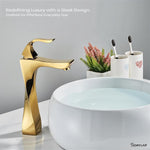 Load image into Gallery viewer, Twisted RoseGold Basin Tap Single Lever Mixer Deck mount Tall Body Wash Basin Tap