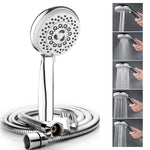 Load image into Gallery viewer, Cube Brass Diverter Set with Multi Flow Overhead Wall Mount Shower ,Bath Tub Spout and Handshower- by Specule