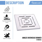 Load image into Gallery viewer, Maze Stainless Steel Overhead Shower (8 x 8 inches) – by Specule