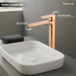 Load image into Gallery viewer, Nyra Tall Body Wash Basin 12 Inches Pillar Tap (Rose Gold) – by Specule