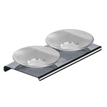 Load image into Gallery viewer, Stellar Stainless Steel and Frosted Glass Double Soap Dish (Black)