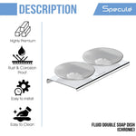 Load image into Gallery viewer, Stellar Stainless Steel and Frosted Glass Double Soap Dish (Chrome) specules