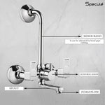 Load image into Gallery viewer, Cubo Wall Mixer Brass Faucet with L Bend – by Specule Specule