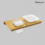 Load image into Gallery viewer, Stellar Stainless Steel Soap Dish With Tumbler Holder (Gold) – by Specule