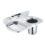 Load image into Gallery viewer, Round Stainless Steel Soap Dish With Tumbler Holder – by Specule specules