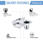 Load image into Gallery viewer, Round Stainless Steel Soap Dish With Tumbler Holder – by Specule specules