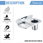 Load image into Gallery viewer, Round Stainless Steel Soap Dish With Tumbler Holder – by Specule specules