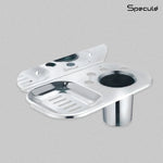 Load image into Gallery viewer, Round Stainless Steel Soap Dish With Tumbler Holder – by Specule specules