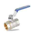 Load image into Gallery viewer, 1 inch brass ball valve by Specule showing threaded pipe connection for plumbing use