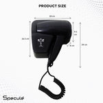 Load image into Gallery viewer, Electric Wall Mounted Hair Dryer (Black) - by Specule specules