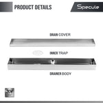 Load image into Gallery viewer, Tile Insert Shower Drain Channel (36 x 2 Inches) with Cockroach Trap (304 Grade) - by Specule