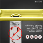 Load image into Gallery viewer, Gold Wave 304 Grade Shower Drain Channel 12x4 Inch with Cockroach Trap – by Specule