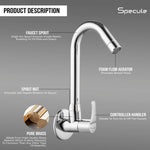 Load image into Gallery viewer, Topaz Sink cock Round Swivel Spout Brass (12 inches)- by Specule