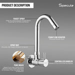 Load image into Gallery viewer, Flora 3/4 Inches Cartridge Sink cock Round Swivel Spout Brass (12 inches)- by Specule