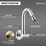 Load image into Gallery viewer, Candy Sink cock Round Swivel Spout Brass (12 inches)- by Specule