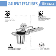 Royal Stainless Steel Soap Dish With Tumbler Holder (Chrome) – by Specule