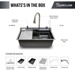 Load image into Gallery viewer, Handmade Smart Piano Black Kitchen Sink (30 x 18 x 10 Inches)