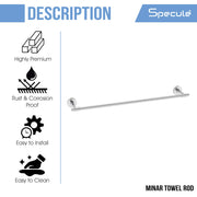 Minar Stainless-Steel Towel Rod (24 inches) - by Specule
