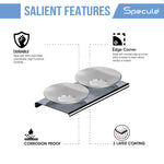 Load image into Gallery viewer, Stellar Stainless Steel and Frosted Glass Double Soap Dish (Black)