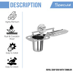 Load image into Gallery viewer, Royal Stainless Steel Soap Dish With Tumbler Holder (Chrome) – by Specule