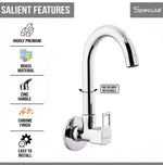 Load image into Gallery viewer, Cubo Sink cock Round Swivel Spout Brass (12 inches)- by Specule