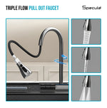 Load image into Gallery viewer, Triple flow pull out faucet