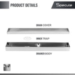 Load image into Gallery viewer, Tile Insert Shower Drain Channel (24 x 3 Inches) with Cockroach Trap (304 Grade) - by Specule