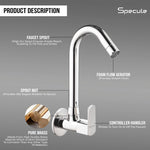 Load image into Gallery viewer, Cube Sink cock Round Swivel Spout Brass (12 inches)- by Specule