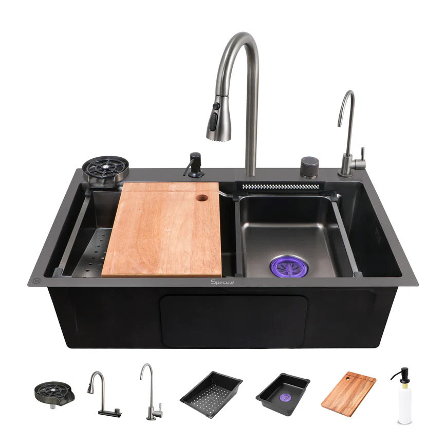 Specule 30x18x10 Nano Kitchen Sink – Deep Stainless Steel Basin with Modern Scratch-Resistant Finish