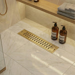 Load image into Gallery viewer, Gold Wave 304 Grade Shower Drain Channel 12x4 Inch with Cockroach Trap – by Specule