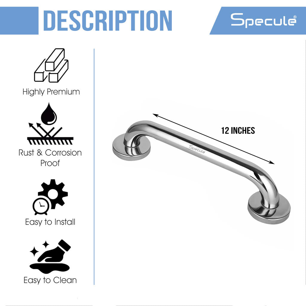 Grab Bar Stainless Steel (12 Inches) – by Specule