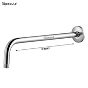 Round Bend Shower Arm (12 Inches) with Flange - by Specule