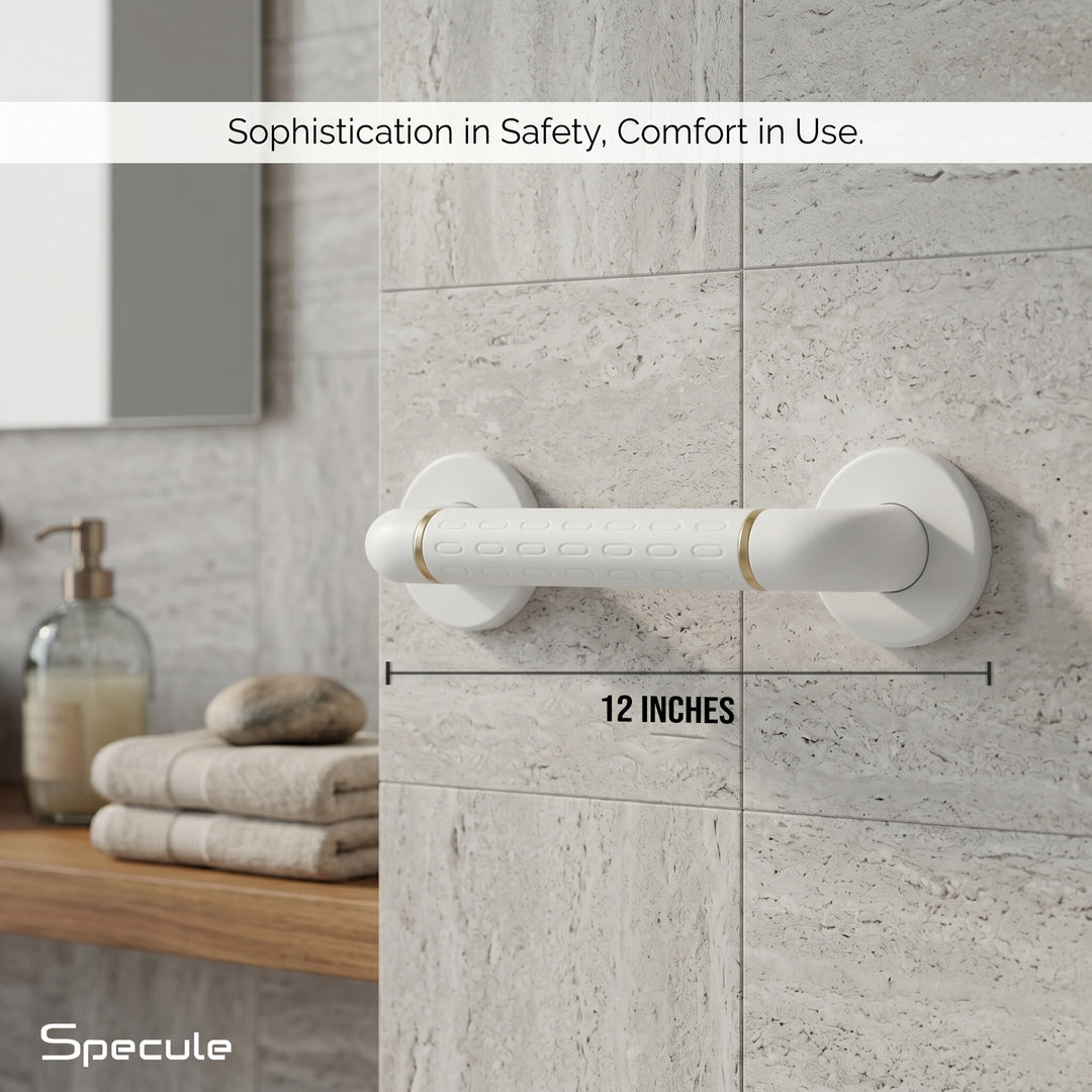 White Stainless Steel Grab Bar (12 Inches) – by Specule