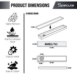 Load image into Gallery viewer, Tile Insert Shower Drain Channel (15 x 2 Inches) with Cockroach Trap (304 Grade) - by Specule
