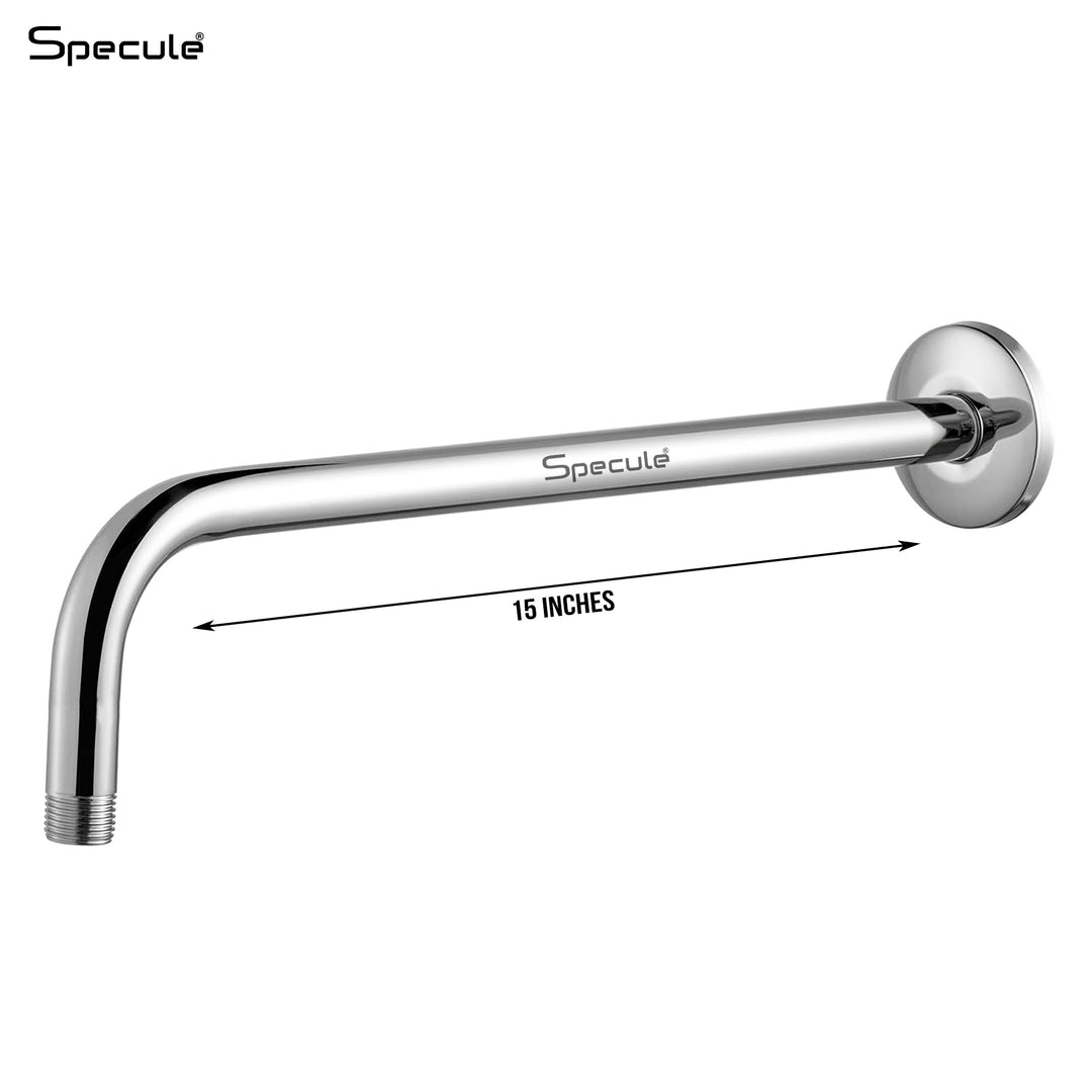 Round Bend Shower Arm (15 Inches) with Flange - by Specule