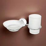 Load image into Gallery viewer, Aqua Stainless Steel Soap Dish With Tumbler Holder (Chrome) – by Specule
