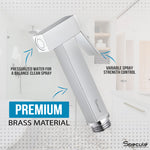 Load image into Gallery viewer, Recta Chrome Health Faucet with Dual Flow and 1 Meter 304-Grade SS Hose &amp; Hook
