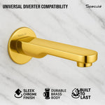 Load image into Gallery viewer, Coral Brass Gold Plain Bath Tub Spout - by Specule
