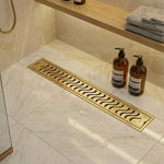 Load image into Gallery viewer, Gold Wave 304 Grade Shower Drain Channel 24x4 Inch with Cockroach Trap – by Specule