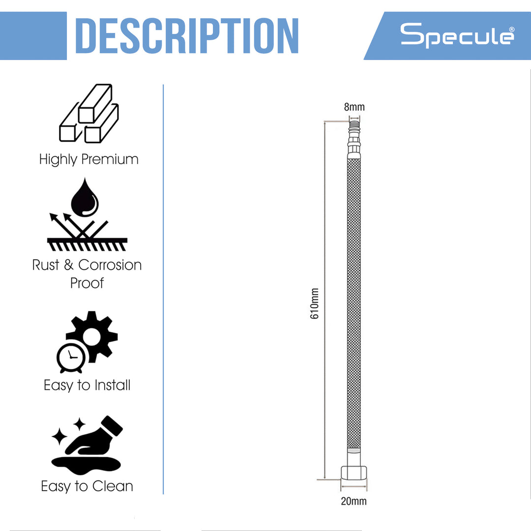 Faucet Connector Mixer Connection Pipe (24 Inches) (Pack of 2) – by Specule