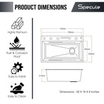 Load image into Gallery viewer, Handmade Waterfall Silver Kitchen Sink With Pull-down Faucet Set (30 x 18 x 10 Inches) - by Specule

